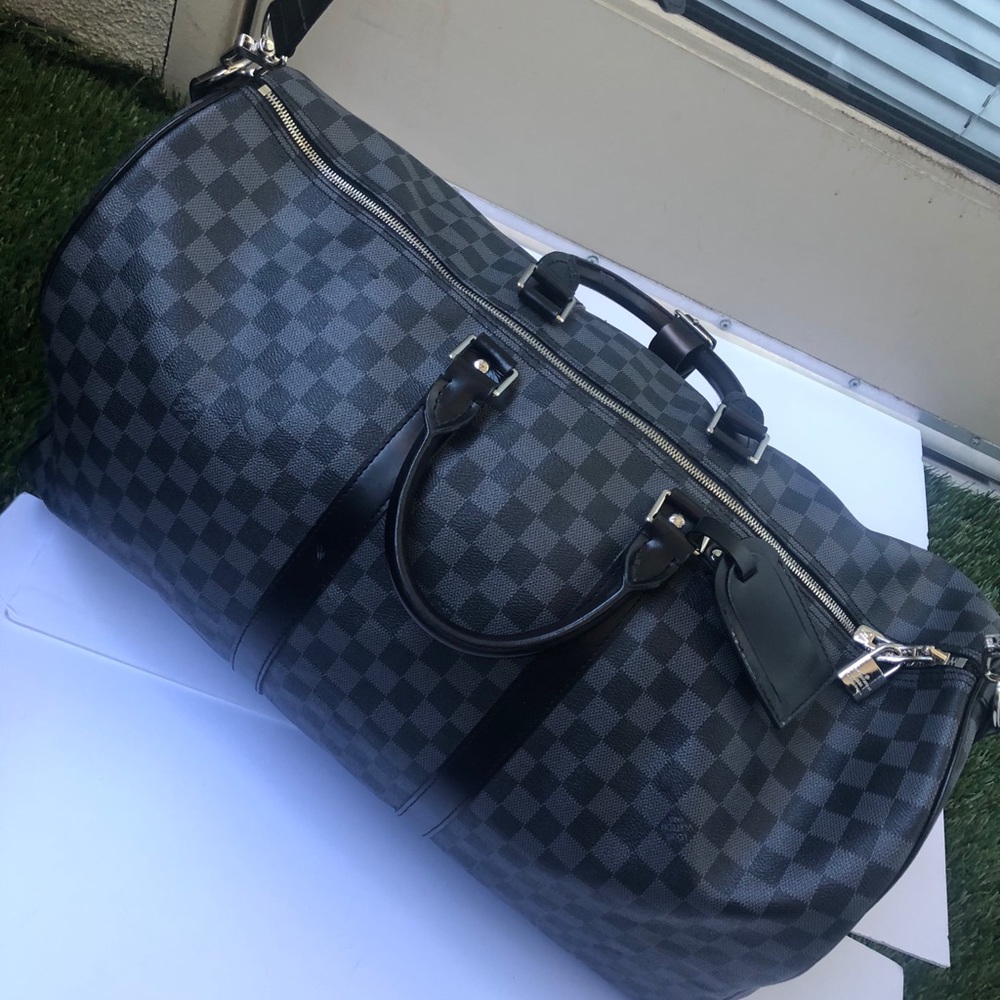 Louis Vuitton Damier print keep all duffel bag 55
